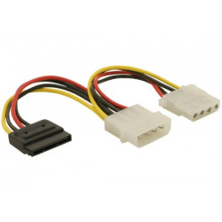Power Adapter Molex 4-pin samec na SATA 15-pin + Molex 4 pin samice