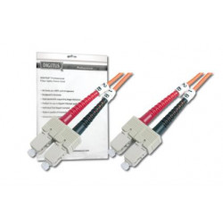 DIGITUS Fiber Optic Patch Cord, SC to SC, Multimode,OM2, 50 125 µ, Duplex Length 2m