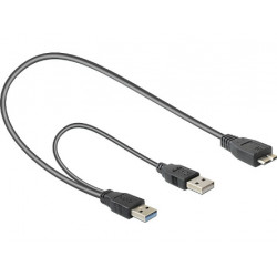Delock USB 3.0 kabel A samec  USB 3.0 Micro B samec + USB 2.0 A samec