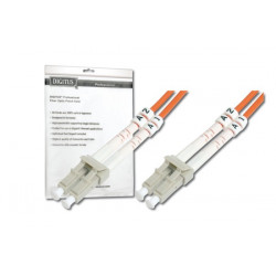 DIGITUS Fiber Optic Patch Cord, LC to LC, Multimode, OM3, 50 125 µ, Duplex Length 3m