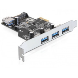 Delock PCI Express karta  3 x externí + 1 x interní USB 3.0