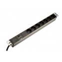 DIGITUS 19" PDU, 1U hliník, SCHUKO - 7x CEE 7 4, JISTIČ