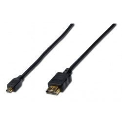 Digitus HDMI D na HDMI A připojovací kabel 2m, pozlacené kontakty