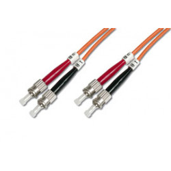 DIGITUS Fiber Optic Patch Cord, ST to ST, Multimode OM2, 50 125 µ, Duplex Length 2m