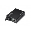 DIGITUS Bidirectional Fast Ethernet Media Converter, singlemode, RJ45 SC Incl. PSU SC connector, Up to 20km