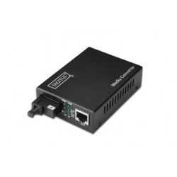 DIGITUS Bidirectional Fast Ethernet Media Converter, singlemode, RJ45 SC Incl. PSU SC connector, Up to 20km