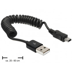 Delock kabel USB 2.0 A samec  USB mini samec, kroucený kabel