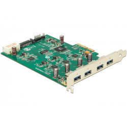 Delock PCI Express Card x4 4 x externí USB 3.0, (Quad Channel)