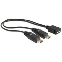 Delock kabel USB micro B samice  2 x USB micro-B samec 20.5 cm