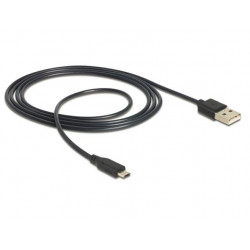 Delock datový a nabíjecí kabel USB A samec  USB micro B samec, délka 1,5m, s LED statusem nabíjení