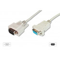Digitus sériový kabel prodlužovací DB9 M F 2m, šedý