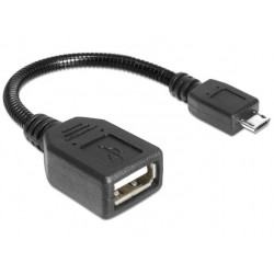 Delock Adapter USB micro-B samec  USB 2.0-A samice OTG 18cm flexibilní husí krk