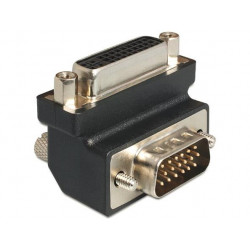 Delock Adaptér DVI 24+5 pin samice  VGA 15 pin samec 90°