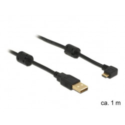 Delock kabel USB 2.0 A samec  USB micro B samec, pravoúhlý 270°, 1m