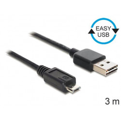 Delock kabel EASY-USB 2.0-A samec  USB 2.0 micro-B samec 3 m