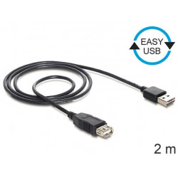 Delock kabel EASY-USB 2.0-A samec  USB 2.0-A samice,prodlužující 2 m