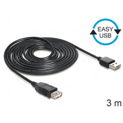 Delock kabel EASY-USB 2.0-A samec  USB 2.0-A samice,prodlužující 3 m