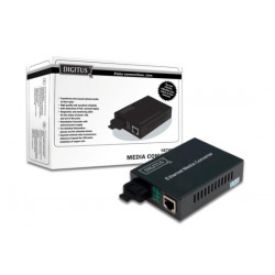 DIGITUS Media Converter, Singlemode 10 100Base-TX to 100Base-FX, Incl. PSU SC connector, Up to 20km