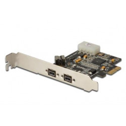 DIGITUS IEEE 1394b PCIexpress přídavná karta 3-port, 2x9-pin Externí + 1x9-Pin Interní, XIO2213B
