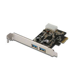 Digitus USB PCI Express přídavná karta USB3.0, 2 porty A F, 1x držák LP, NEC UPD720202