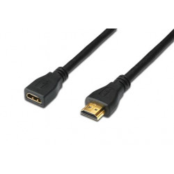 Digitus HDMI High Speed s Ethernetem prodlužovací kabel, typ A, M F, 2,0 m, HDMI 1.4, UL, bl, zlacené kontakty