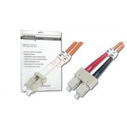 DIGITUS Fiber Optic Patch Cord, LC to SC, Multimode 50 125 µ, Duplex Length 10m OM2