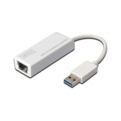 Digitus USB 3.0 adaptér na Gigabit Ethernet , 1x RJ45, USB-A, 10 100 1000Mbps, USB 3.0 XP, Vista, 7, Max OS X, Linux