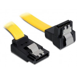 Delock kabel HDD SATA 20 cm pravoúhlý nahoru dolů, žlutý