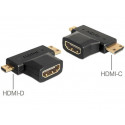 Delock adaptér HDMI-A samice  HDMI-C + HDMI-D samec