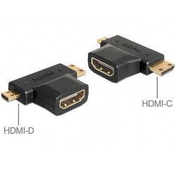 Delock adaptér HDMI-A samice  HDMI-C + HDMI-D samec