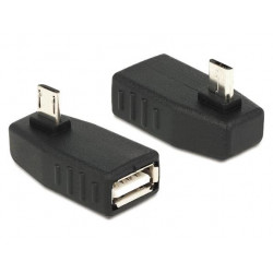 Delock Adapter USB micro-B samec  USB 2.0-A samice, OTG, pravoúhlý 90°