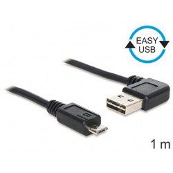 Delock kabel EASY-USB 2.0-A samec pravoúhlý  USB 2.0 micro-B samec 1 m