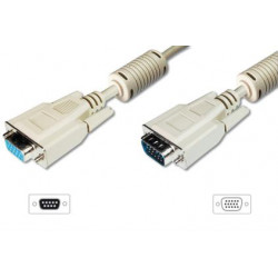 Digitus Prodlužovací kabel monitoru VGA, HD15 M F, 15 m, 3Coax 7C, 2xferit, be