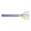 DIGITUS CAT 6 U-UTP instalační kabel, drát, měď, délka 305 m, Papírový box, LSOH, AWG23, barva fialová