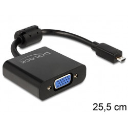 Delock Adaptér HDMI-micro D samec  VGA samice černá