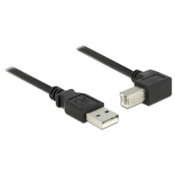 Delock kabel USB 2.0 A samec  USB 2.0 B samec, pravoúhlý, 5 m