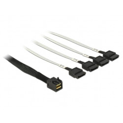 Delock Kabel Mini SAS HD x 4 SFF 8643 samec  4 x SATA 7 Pin samice 0.5 m