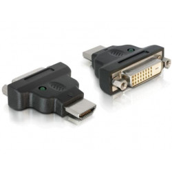 Delock Adaptér HDMI samec  DVI-25pin samice s LED