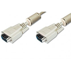 Digitus Premium připojovací VGA kabel, 3xstíněný, 2xferity, černá šedá, AWG28, CU, šedý 5m