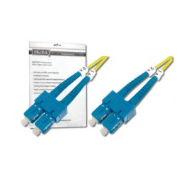 DIGITUS Fiber Optic Patch Cord, SC to SC, OS2, Singlemode 09 125 µ, Duplex, Length 2m