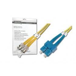 DIGITUS Fiber Optic Patch Cord, ST to SC, OS2, Singlemode 09 125 µ, Duplex, Length 3m