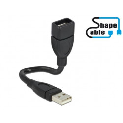 Delock USB 2.0 kabel samec  A samice ShapeCable 0,15 m