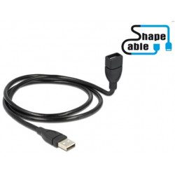 Delock USB 2.0 kabel samec  A samice ShapeCable 1m