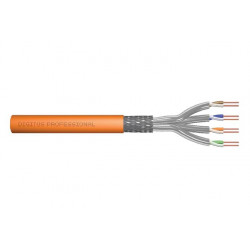 DIGITUS Instalační kabel CAT 7 S-FTP, 1200 MHz Dca (EN 50575), AWG 23 1, 500 m buben, simplex, barva oranžová