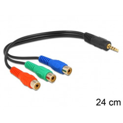 Delock kabel 3 x RCA (cinch) samice  Stereo konektor 3.5 mm 4 pin