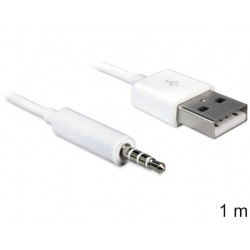 Delock Cable USB-A samec  Stereo jack 3.5 mm samec 4 pin IPod Shuffle 1 m