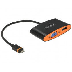 Delock Adaptér SlimPort MyDP samec  HDMI VGA samice + Micro USB samice