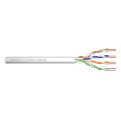 Digitus Instalační kabel CAT 5e U-UTP, 100 MHz Eca (PVC), AWG 24 1, papírová krabice 305 m, simplex, barva šedá