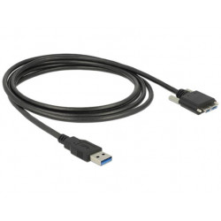 Delock kabel USB 3.0 typ A samec > USB 3.0 typ Micro-B samec se šroubky 1m