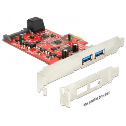 Delock PCI Express Card > 2 x external USB 3.0 + 2 x internal SATA 6 Gb s – Low Profile Form Factor